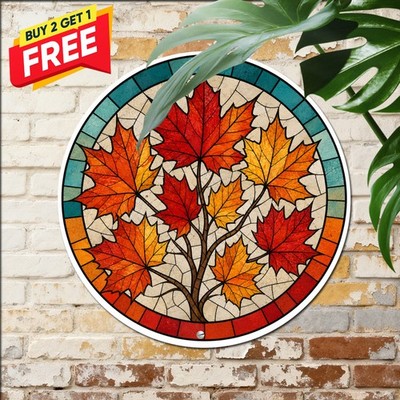 Autumn Pumpkin Floral Illustration Blue Orange Color Contrast Graphic Art Sign