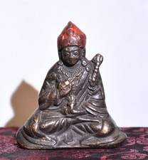2.4" Bouddhisme en bronze Je Kama Tsongkhapa Zongkaba Statue de Bouddha