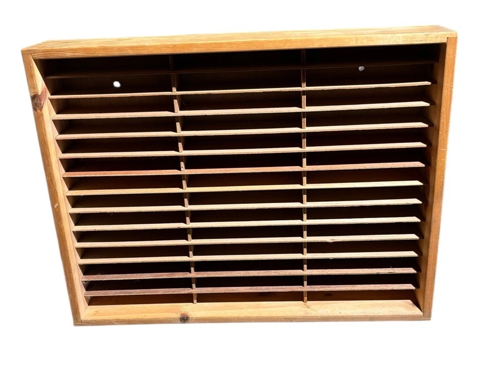 Vintage Napa Valley Box 42-Slot VHS Tape Rack Holder Storage Wood + Chan Tapes - Image 4 of 4