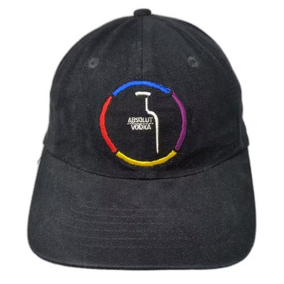 Absolut Vodka Baseball Cap Black Blue Embroidered Cotton Slideback Hat OS