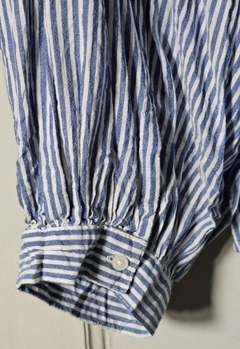 Old Navy Top Plus Size XXL Blue White Stripe Button-Up Lace Peasant Cottagecore - Picture 16 of 24