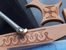 013-34 Small Floral Meander Border hand made Brass Leather stamp saddlery punch