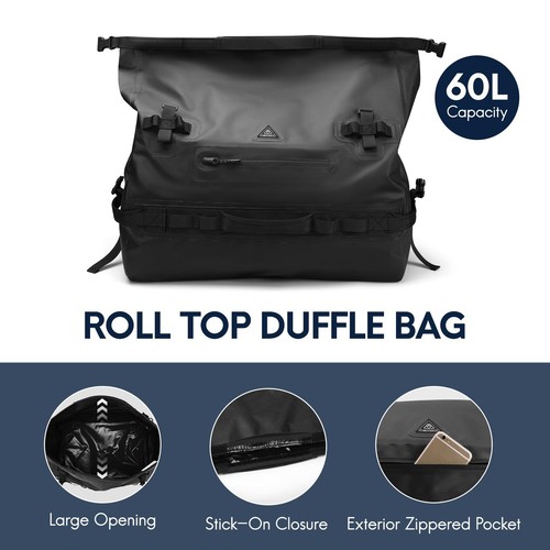 Haimont Large Waterproof Duffel Backpack Roll-Top Heavy Duty Dry Duffle Bag f... - Picture 4 of 8