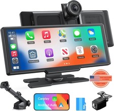 Pantalla inal mbrica Apple Carplay Android Auto con c mara de tablero 4K, c mara