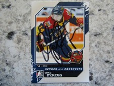 Erie Otters Greg McKegg Signed Autographed 2010-11 Heroes And Prospects Mint