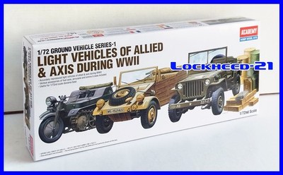 ACADEMY 13416 1/72 JEEP, KÜBELWAGEN, KETTENKRAFTRAD, Vehicles of Allied & Axis