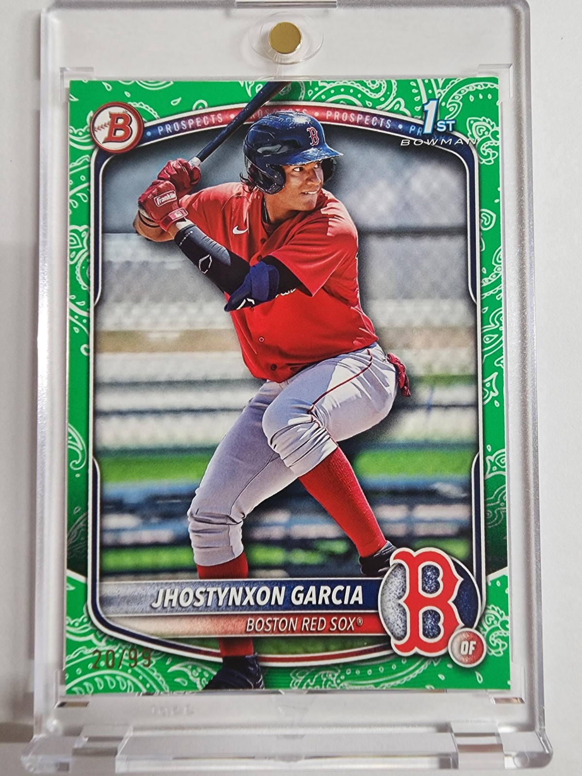 2025 Bowman Chrome Jhostynxon Garcia 1st Green Bandana Rookie Refractor /99 RC