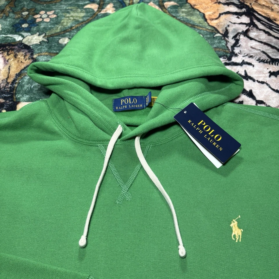 Polo Ralph Lauren 抓绒套衫连帽衫,尺寸 M,绿色,125 美元,全新带标签 — 第 2/4 张图片