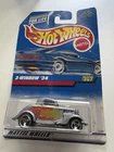1998 Hot Wheels Vintage 3-Window Coupe Silver w/ Chrome SP3's Metal Base