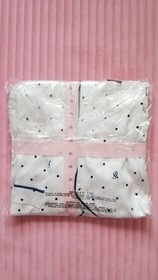 Victoria's Secret Signature Satin Short Pajama Set M Coconut White Dot NIP