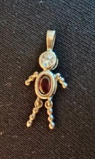 Sterling Silver Topaz CZ November Birthstone Little Boy Charm Pendant