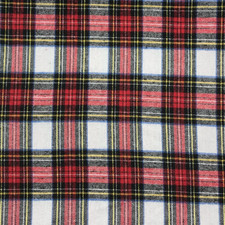 Red and Black Tartan Fabric 57" Wide X 2 Yard Pre Cut, 150GSM Cotton Blend Flan