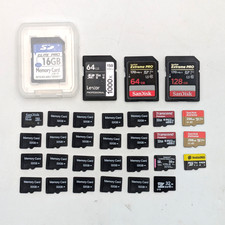 Sandisk, Lexar,  More SD  MicroSD Cards 128GB, 64GB, 32GB,  16GB  Lot of 31