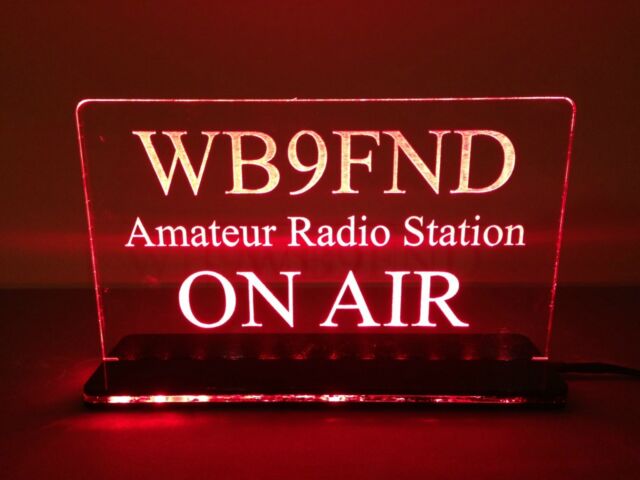 Multi Colors 110V Custom Engraved LED Ham Shack Amateur Radio Call Sign Plaque