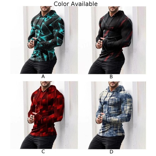 Pullover Hombres Sudaderas con Capucha Estampado 3D Ropa Activa Deportes Sudadera con Capucha Jersey Manga Larga - Imagen 4 de 18