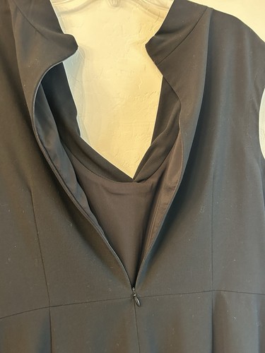 NWT Vintage Kenneth Cole NY Black Pencil Dress Size 12 Cowl Neck Pockets - Picture 5 of 6