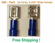 100-Pack 16-14 Ga. 0.250" Female Insulated Quick-Disconnect Free Shipping