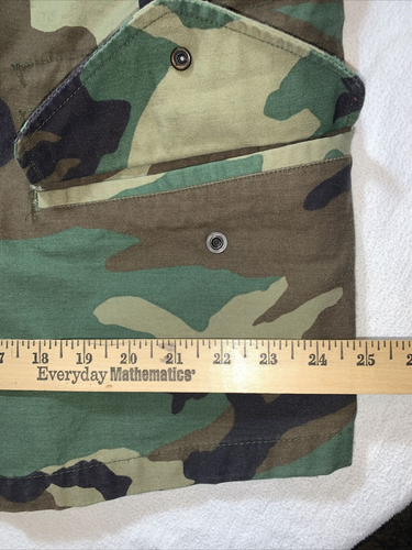 US Army Vtg Cold Weather Field Coat Large Short Woodland Camouflage Jacket USA - Picture 6 of 24