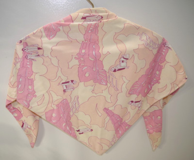 Vintage Triangle Shawl Scarf Wrap Nylon Art Deco Lady Man Travel Train Luggage