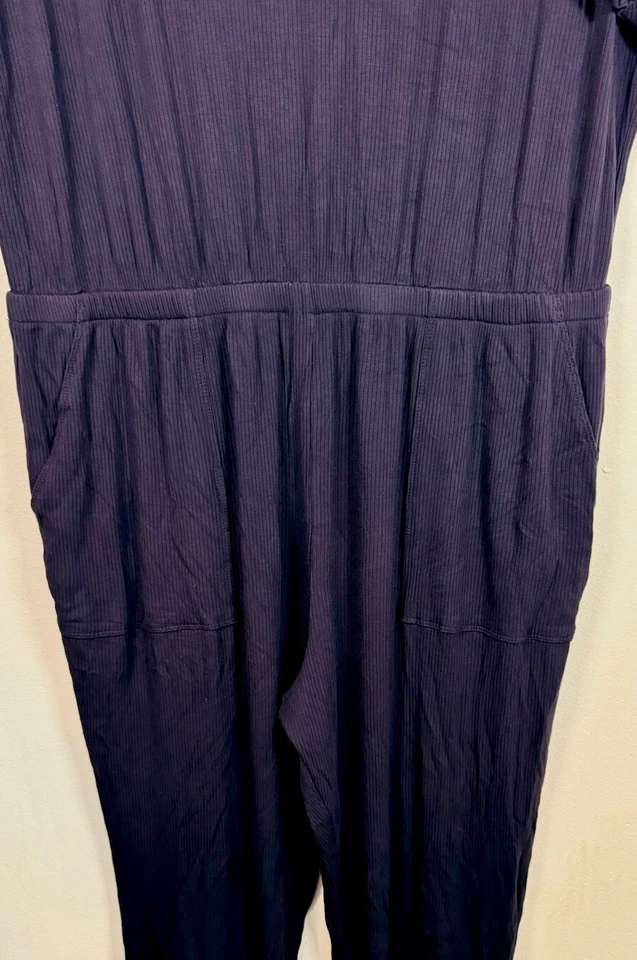 Pantalón Mono Express Azul Rayón Acanalado Elástico Manga Corta XL Foto 3 de 4