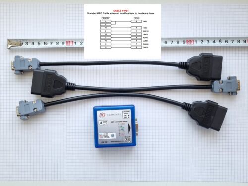 I/O TERMINAL FULL PIN ADAPTER DB9-OBDII Connector 30.cm length.