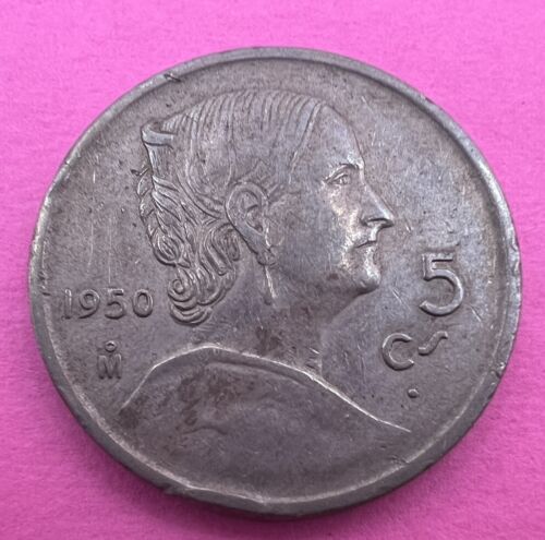 Mexico 5 Centavos Coin | Eagle | Snake | Josefa Ortiz de Dominguez | 1950 XF - Afbeelding 1 van 6