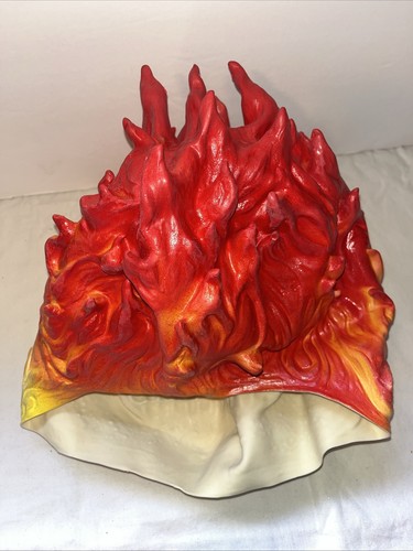 Halloween Geist Reiter Maske Totenkopf Gesicht Horror Feuer Haar Kostüm Skelett MÄNGEL - Bild 4 von 8