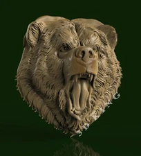 3D STL Model ANGRY BEAR HEAD 2 for CNC Router Engraver Aspire Artcam 3D Printer