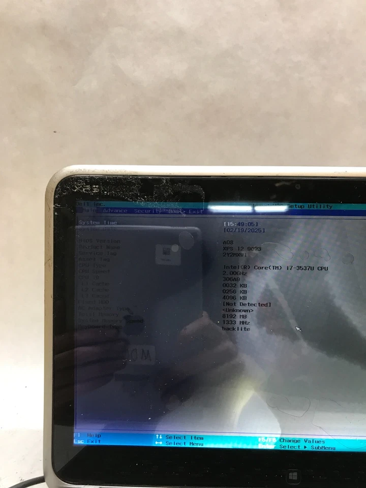 Dell XPS 12 9Q23 12" Laptop Intel i7-3537U 2.0GHz 8GB RAM NO SSD For Parts - DW - Image 4 of 4