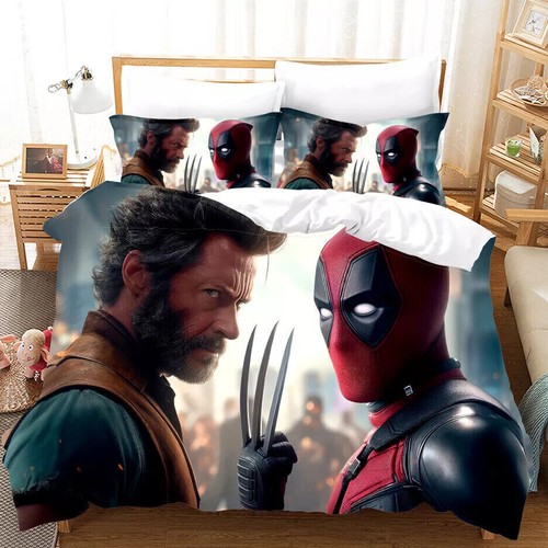 Kids' Deadpool Wolverine 3D Bedding Set Duvet Cover Single Double King Gifts UK - Picture 4 of 20