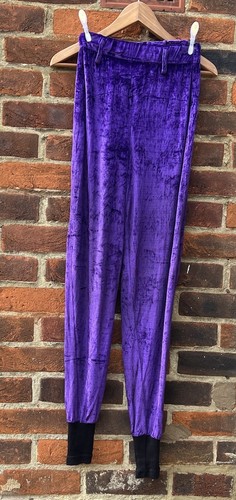 RARE - Rifat Ozbek, 80s Vintage, Crushed Velvet, Purple leggings, Size 8, EUR 36 - Picture 6 of 14