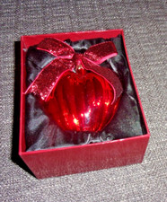 Red Heart Shaped Ornament with Ribbon on Top