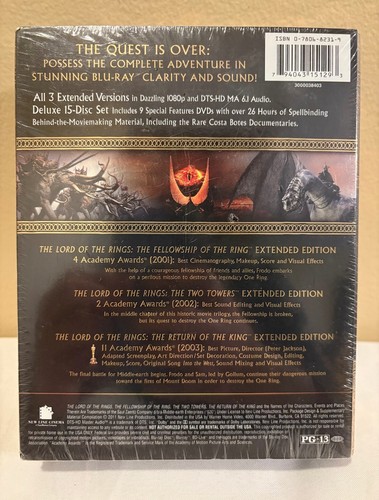 LORD OF THE RINGS TRILOGY EXTENDED (26 HRS) EDITION 2011 BLU-RAY FACTORY SEALED - Picture 5 of 5