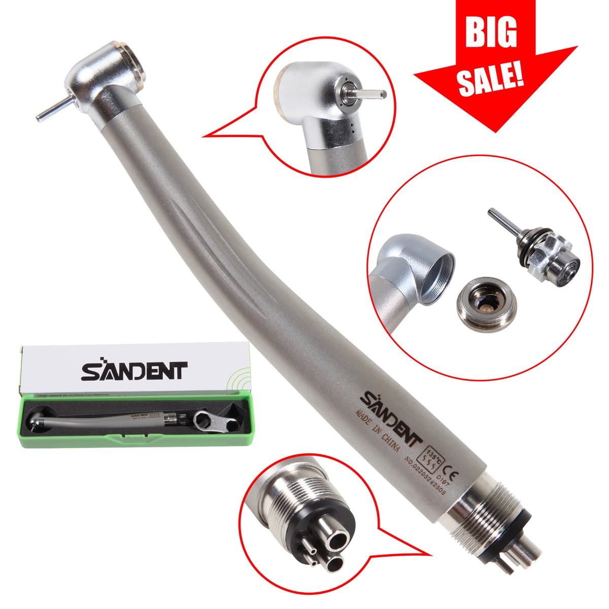 4LOCH 4H NSK Style Air Turbine Dental High Speed Handpiece Push Button 4LOCH 4H NSK Style Air Turbine Dental High Speed Handpiece Push Button