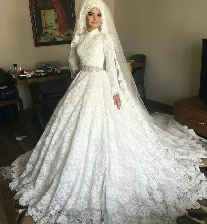 Arabic wedding shop dresses with hijab