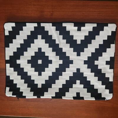 IKEA LAPPLJUNG RUTA Black and White Thick Cushion Cover 16 x 24