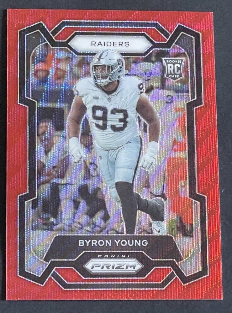 2023 Panini Prizm Byron Young /149 Rookie RED Wave Prizm RC #355 Raiders