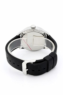 NEW-GUESS BLACK RUBBER BAND ,CHRONOGRAPH,BLACK DIAL WATCH-U95138G1