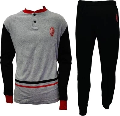 Pigiama Ragazzo Lungo Caldo Cotone AC Milan Prodotto Ufficiale Art. T20 1015