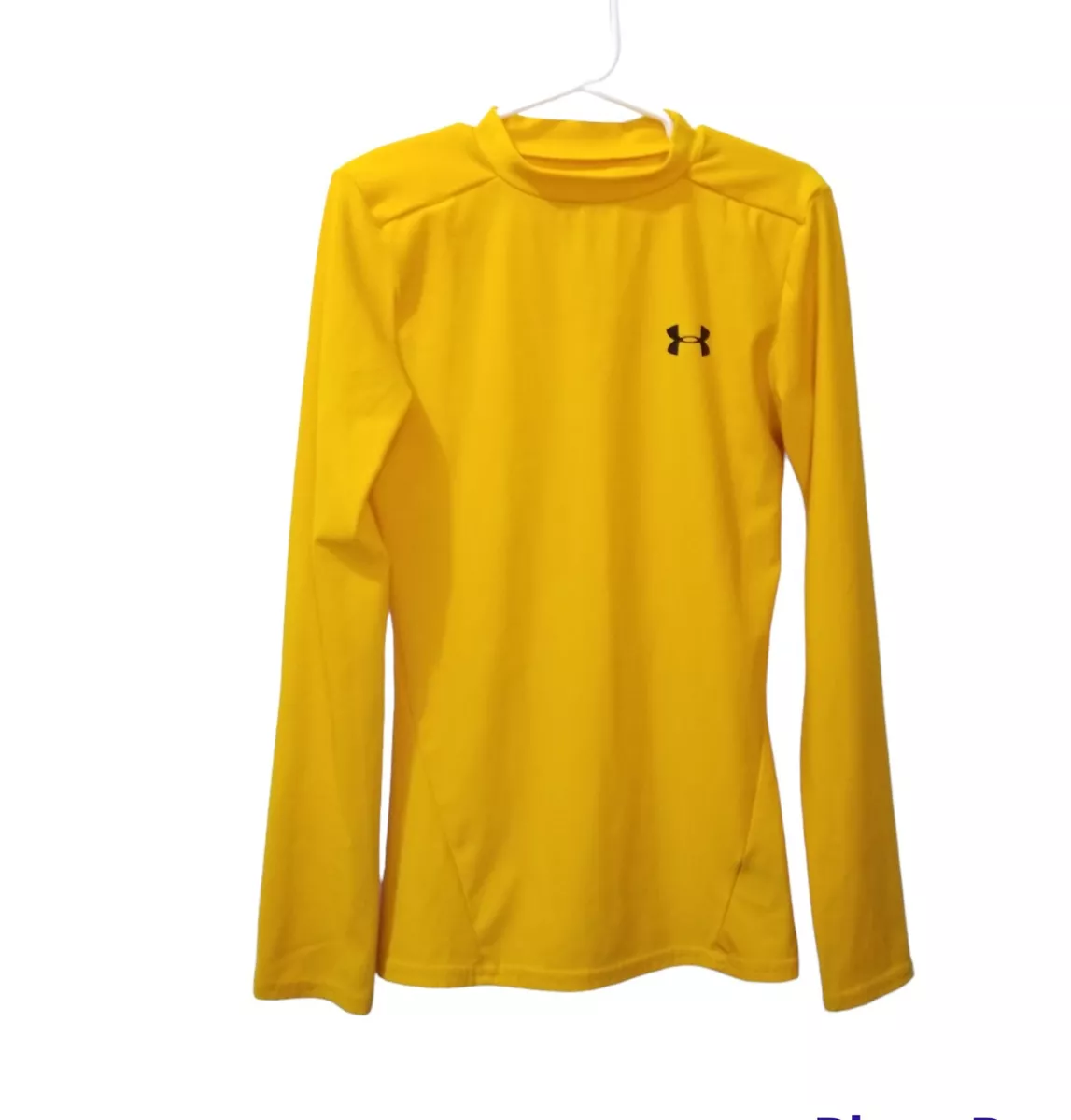 Under Armour Heatgear Yellow Base Layer Shirt Top Boys YSM Fitted Long  Sleeve