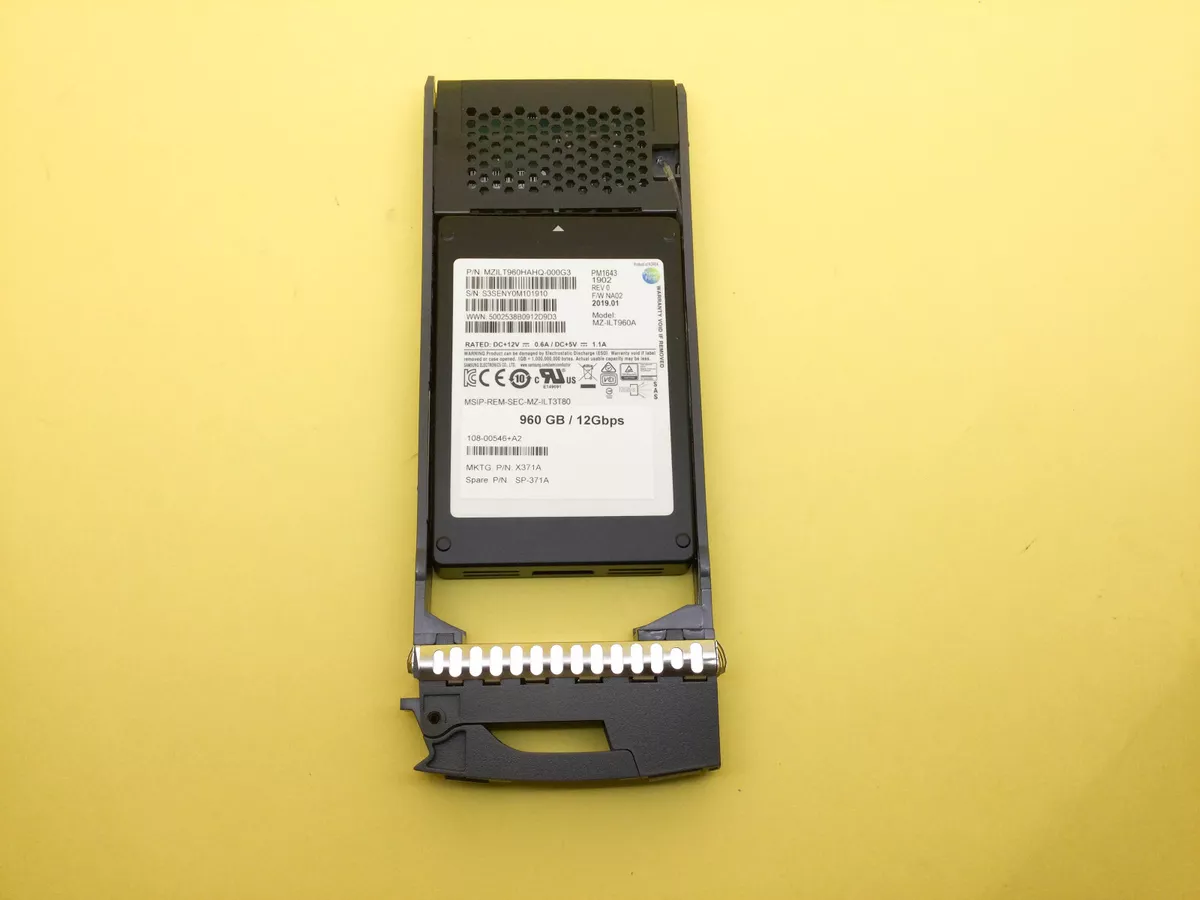 X371A NETAPP 960GB SAS 12Gb s 2.5 SSD 108 00546 A1 A2 MZ ILT960A MZ ILS800B