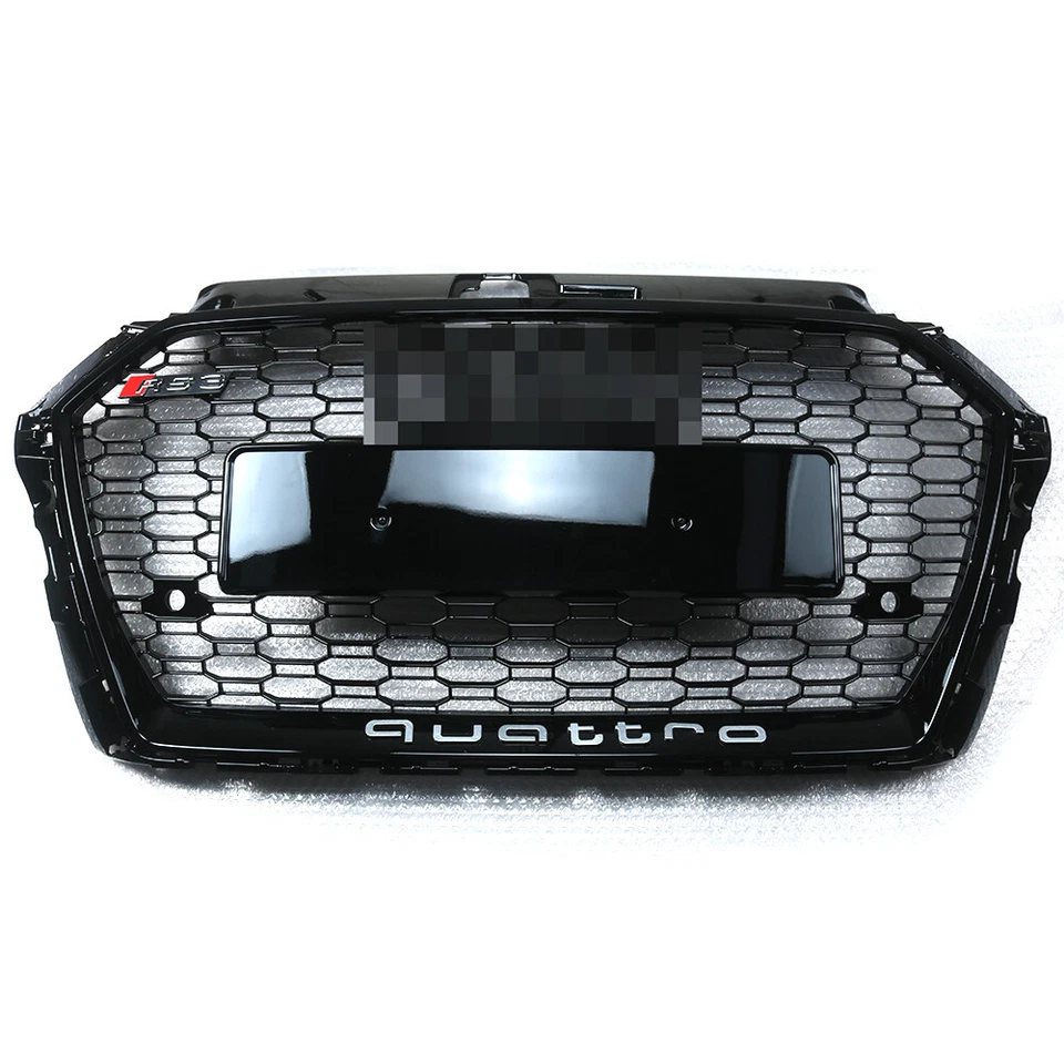 Решетка решетка для переднего капота бампера Henycomb черная для Audi A3 S3 2017-2019 годов выпуска в стиле RS3 - Изображение 4 из 4