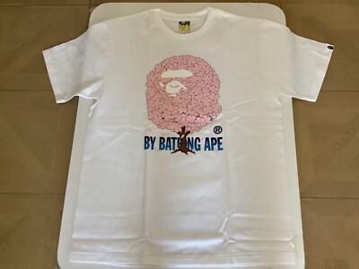 Authentic a bathing ape bape sakura by bathing ape tee #1 t shirt white L new