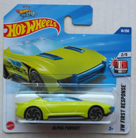 Hot Wheels Alpha Pursuit GelbgrüN Hw First Response Neu/Ovp Auto Mattel Error!!!