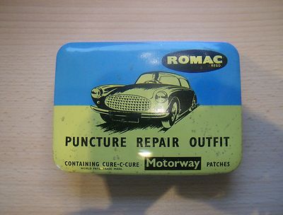 50/60er Reifen Flickzeug Puncture Repair Outfit - MOTOR CYCLE  U.K.- Picture Tin