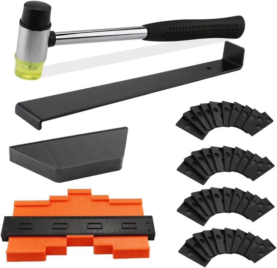 Laminate Flooring Installation Kit and Contour Gauge Profile Tool with