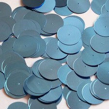 Round Flat Sequin 20mm Center Hole Light Blue Metallic Paillettes Made in USA