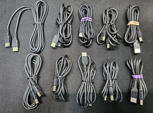 Lot of 10 Original Nintendo Game Boy Game Link Cables - DMG-04 OEM - Untested