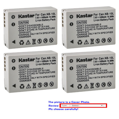 Kastar Battery for Canon NB-10L CB-2LC Canon PowerShot G1X G15 SX40 HS SX50 SX60