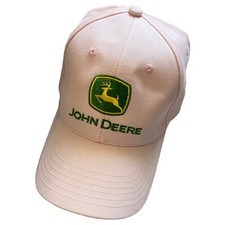 John Deere Logo Structured Adjustable Cap Hat Ladies Pink